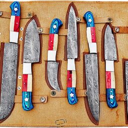 custom-handmade-damascus-kitchen-set