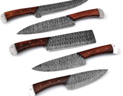 Damascus-Kitchen-Chef-Knife-Set-5-Pieces-Blade