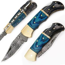 Handmade Twist Damascus Steel Pocket Knife