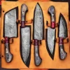 The Ultimate 5-Piece Hand-Forged Damascus Chef Knife Set for the Serious Cook